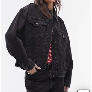 Black Denim Topshop Moto Jacket